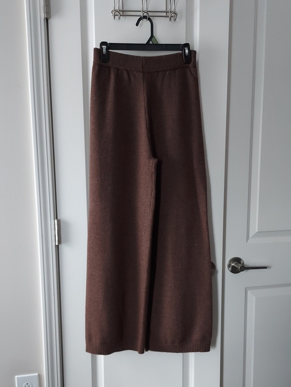 Brown Wide-Leg Knit Pants - Casual Comfort